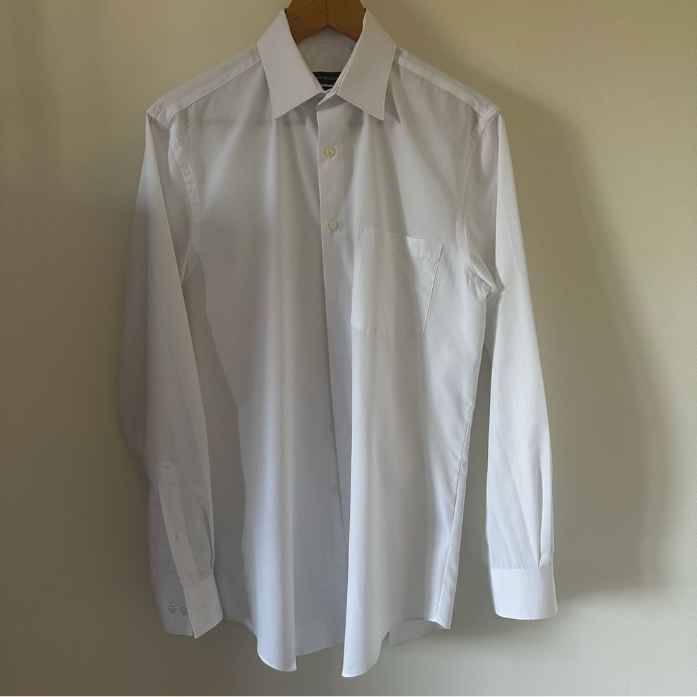 Van Heusen Men's Dress Shirt Regular Fit Poplin Solid, size small